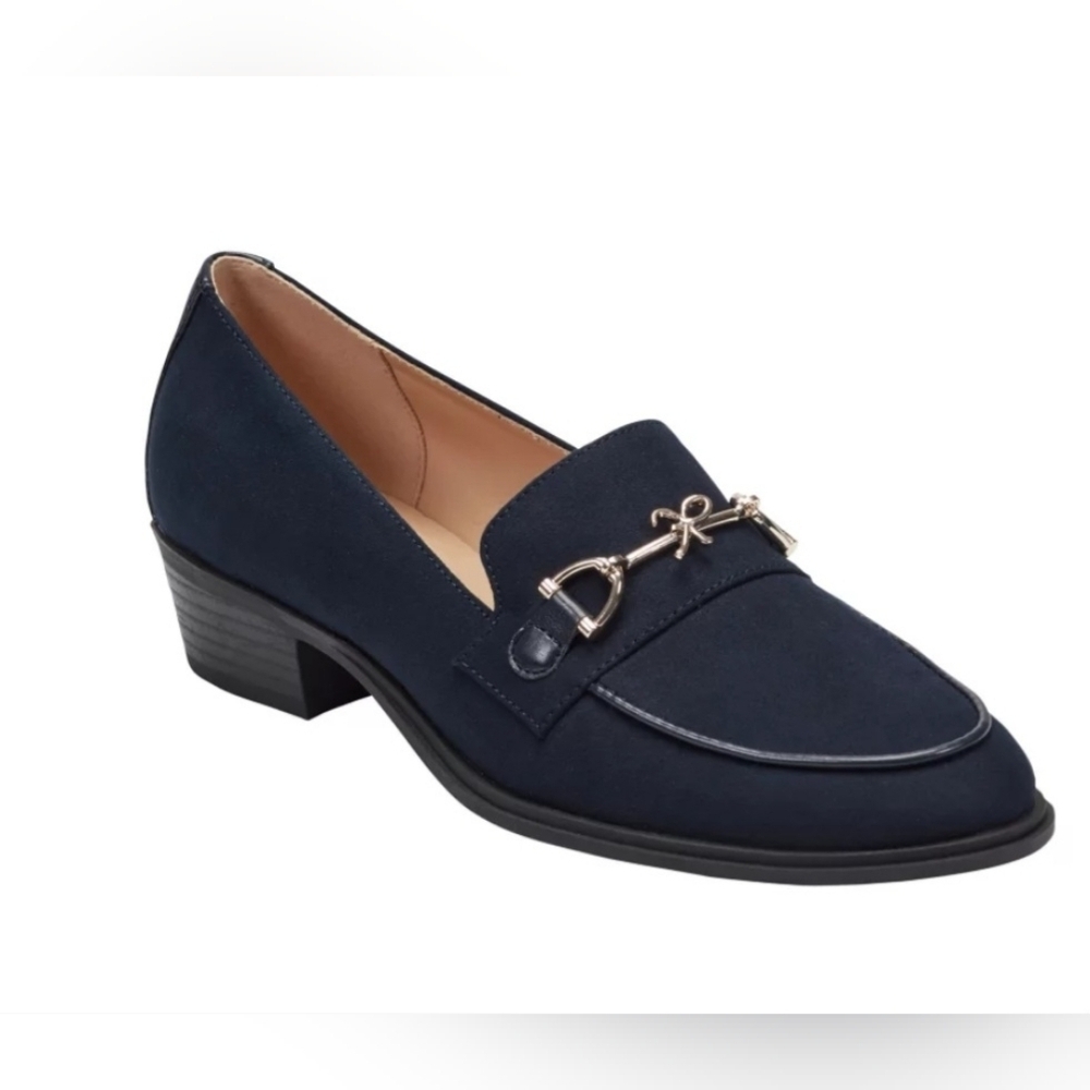 Bandolino Navy Rummie Bit Block Heel Loafers Womens Size 10